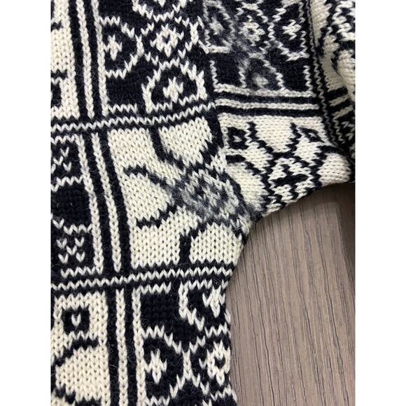 Gjendin Norwegian Hand Knit Pure Wool Sweater Black White Medium - Picture 7 of 8